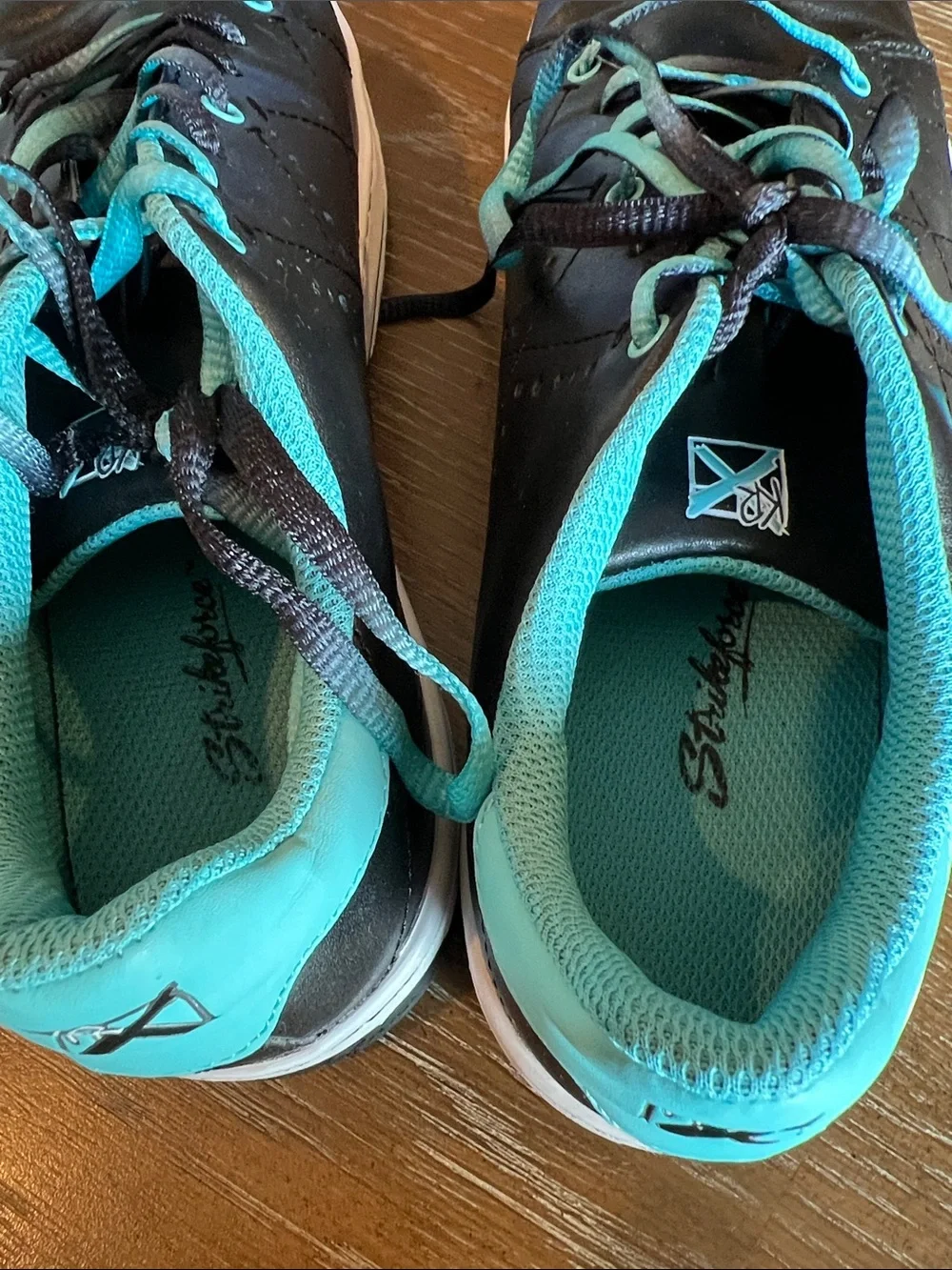 Strikeforce Women’s Black Sneakers with Teal Accents - Lightweight Casual Sho